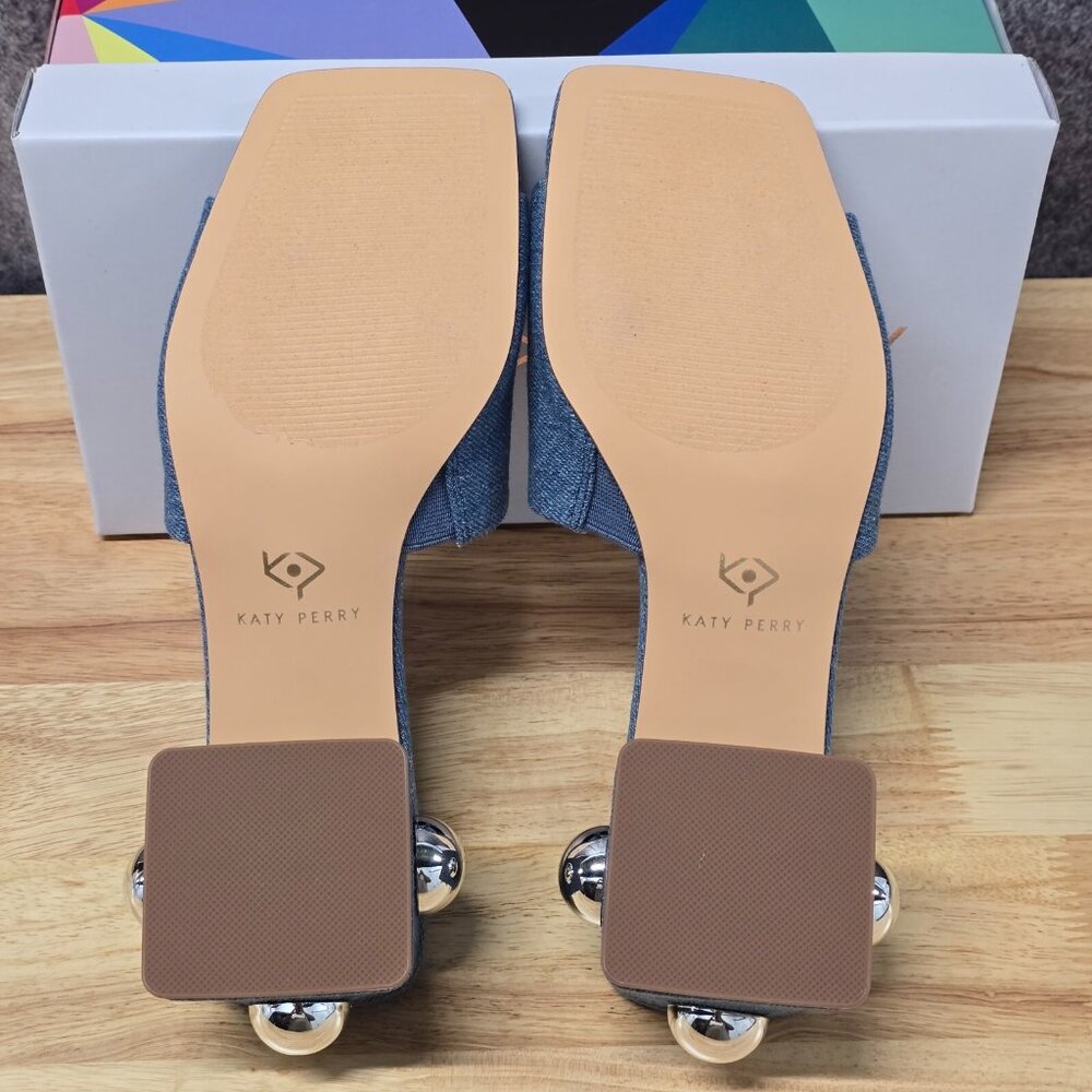 Katy Perry The Gemm Stud Slide Sandal Blue Denim - Picture 8 of 11